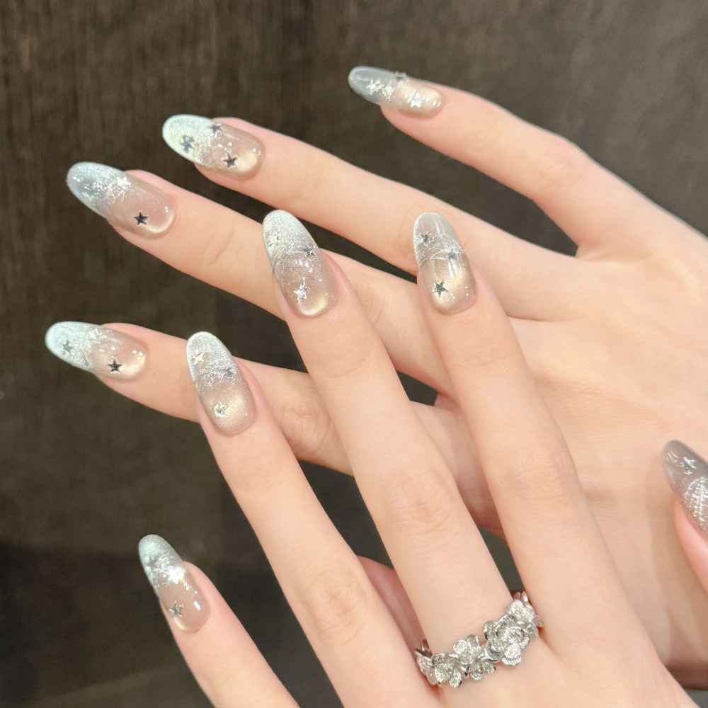 10pcs Cat's Eye Handmade Fake  - Nail Art French Nails 리뷰 및 가격