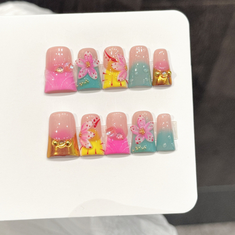 10pcs Ocean Style Fake Nails D - Nail Art French Nails 리뷰 및 가격