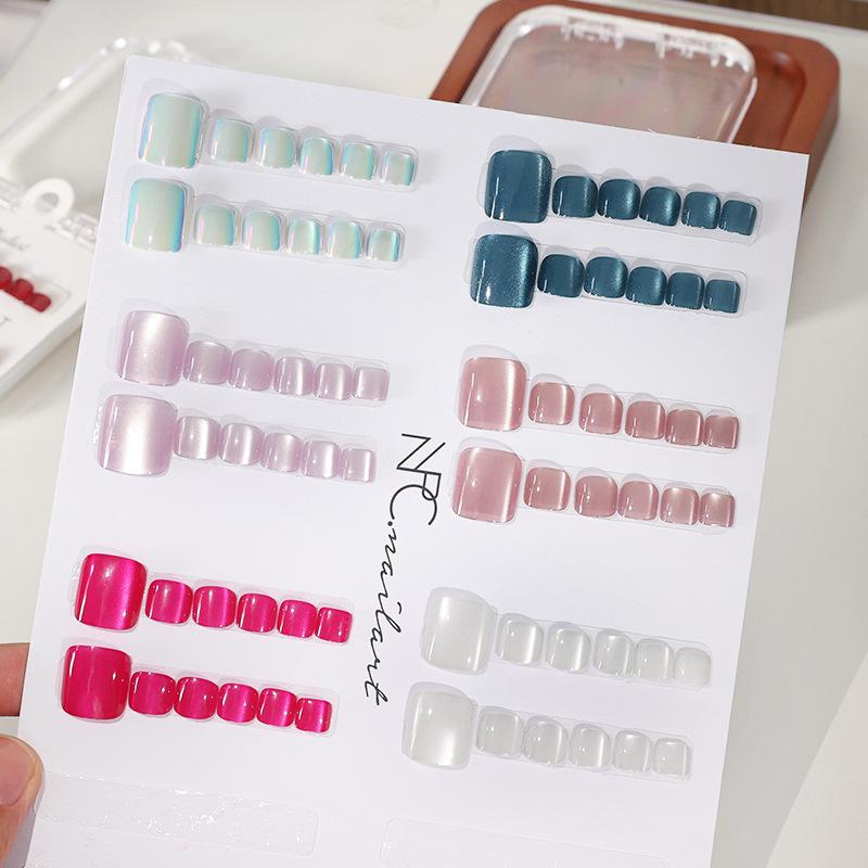 【B】10 Pcs/Box French Fake Nail - Nail Art Extension Cat Eye 리뷰 및 가격