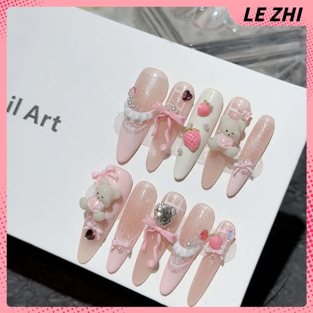 10Pcs Long Coffin Stiletto Lit - Nail Art France 리뷰 및 가격