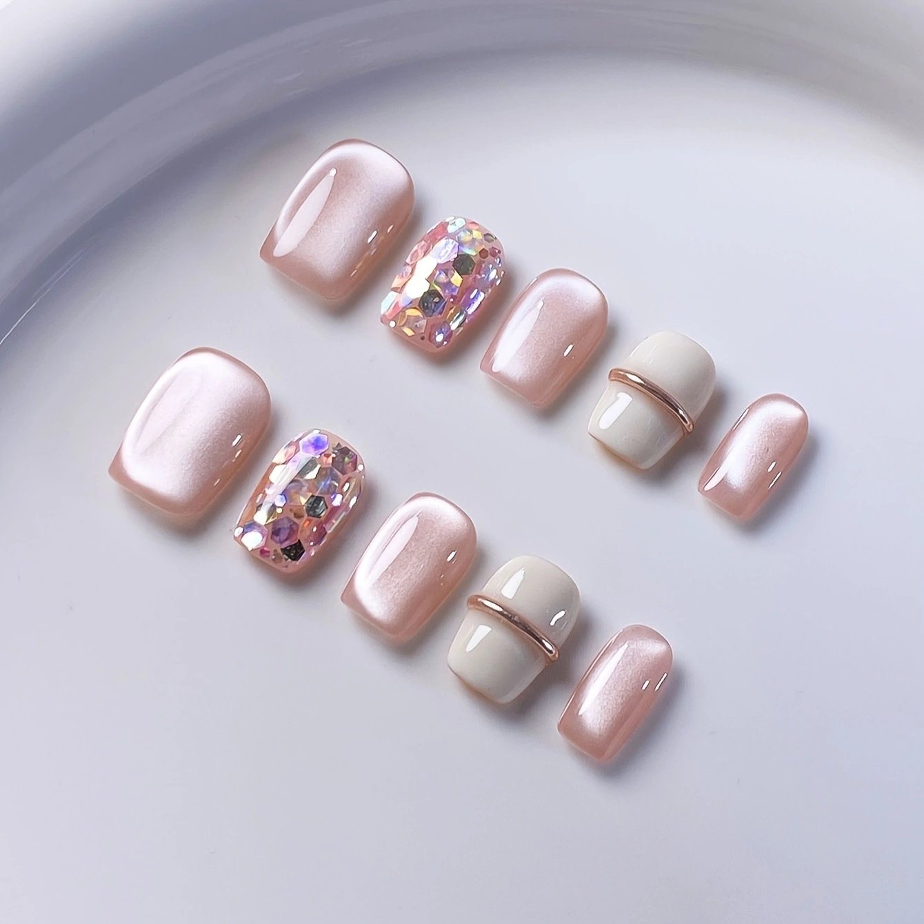 10 pieces of pure handmade alm - Nail Art French Nails 리뷰 및 가격