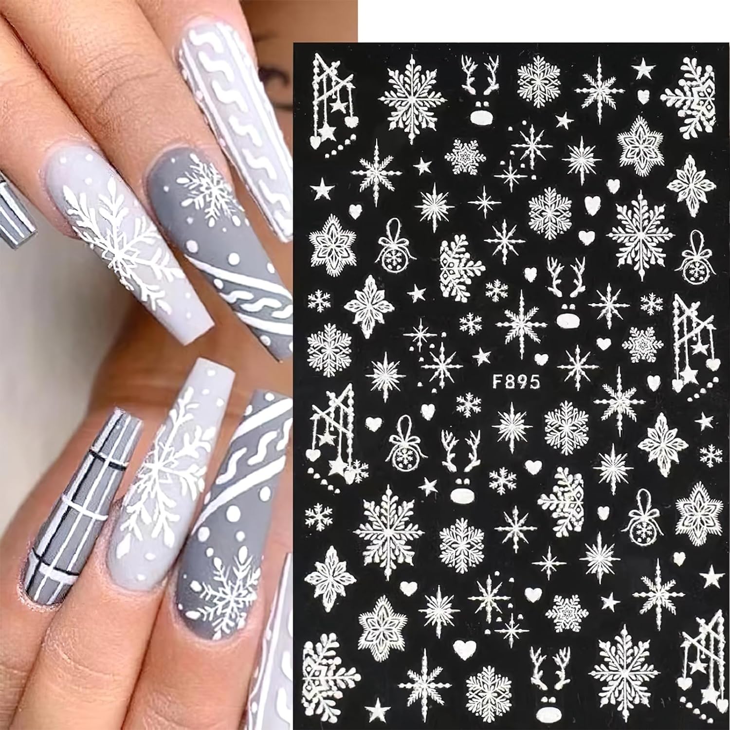 3D Snowflake Nail Art Decals W - Nail Art Xmas Stickers 리뷰 및 가격