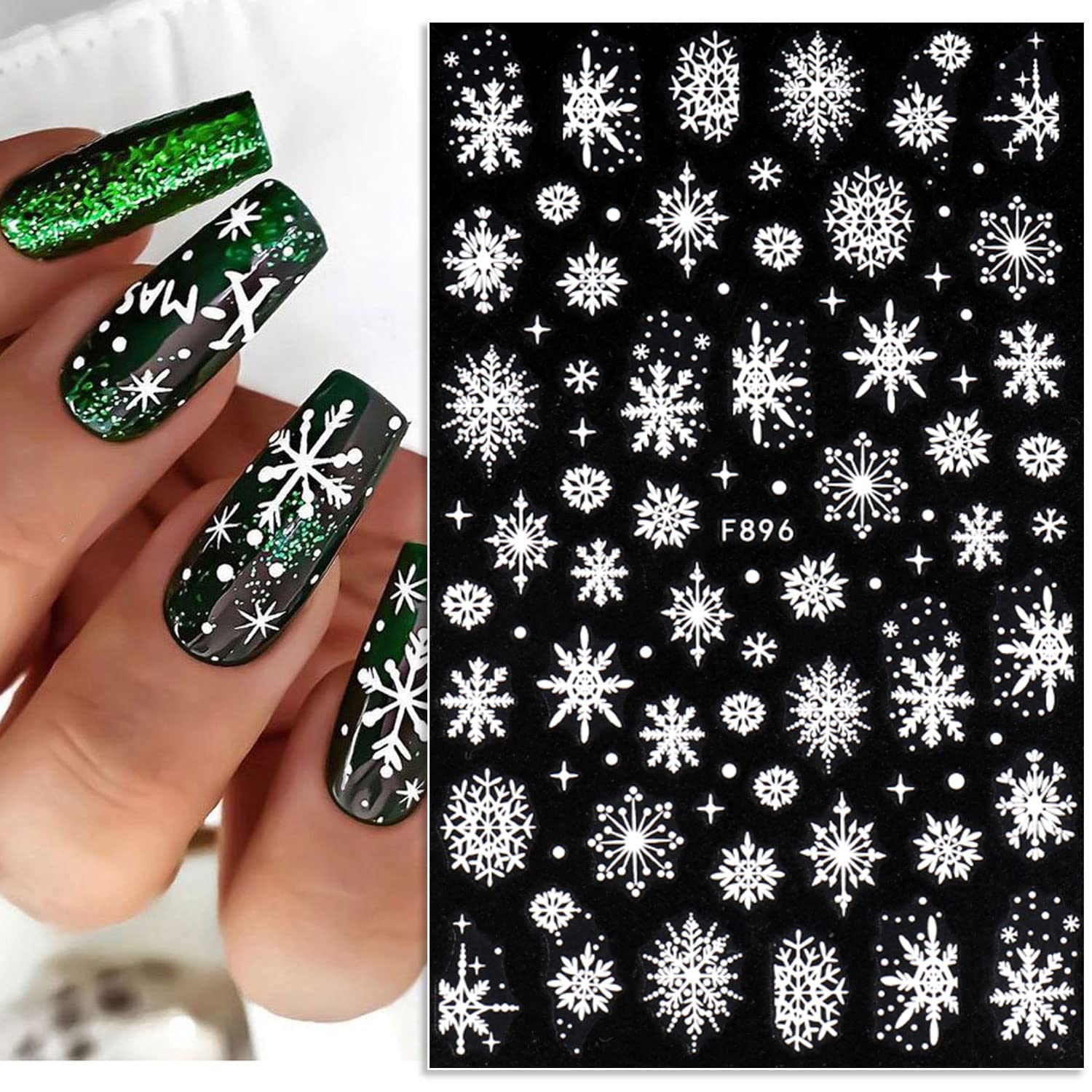 3D Snowflake Nail Art Decals W - Nail Art Xmas Stickers 리뷰 및 가격