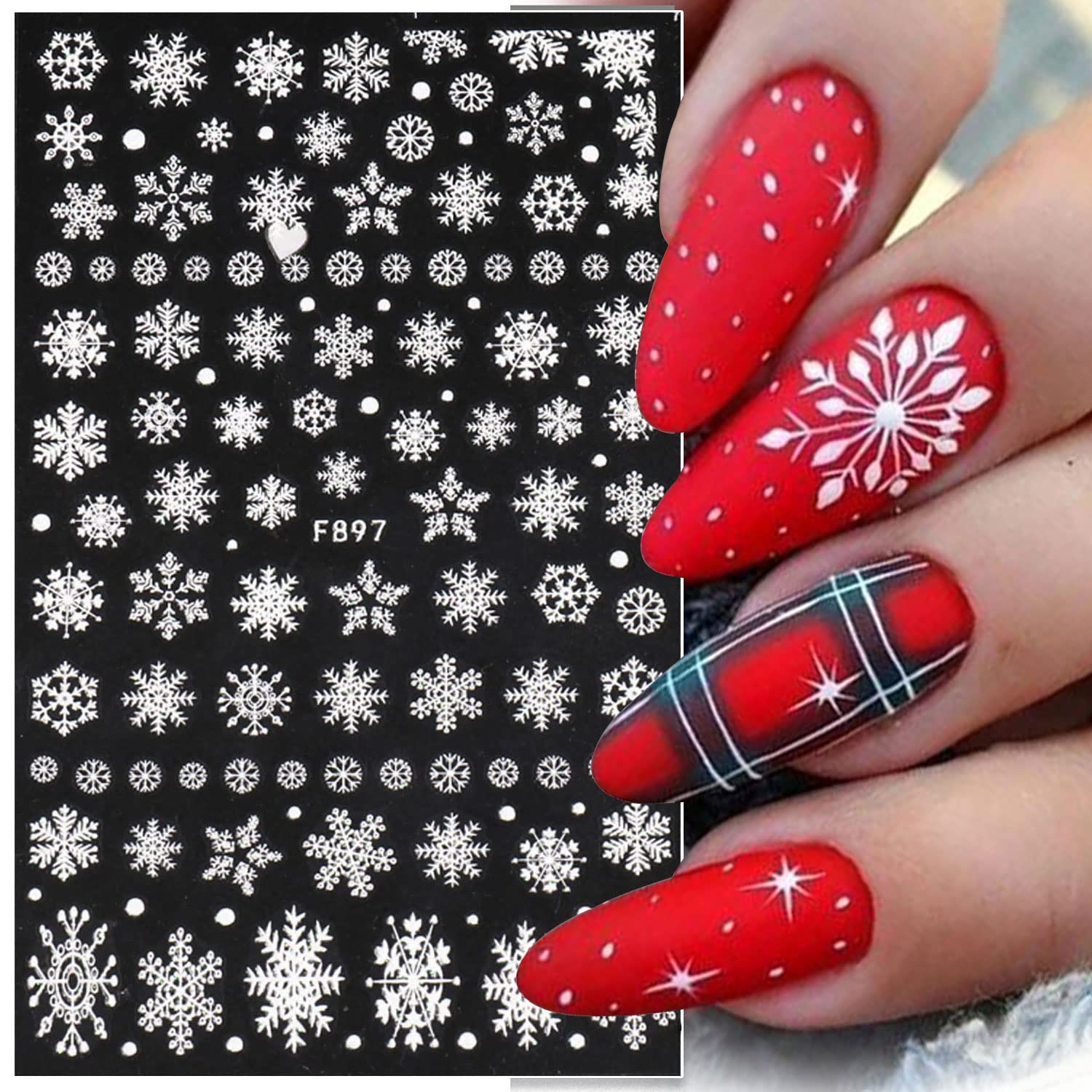 3D Snowflake Nail Art Decals W - Nail Art Xmas Stickers 리뷰 및 가격