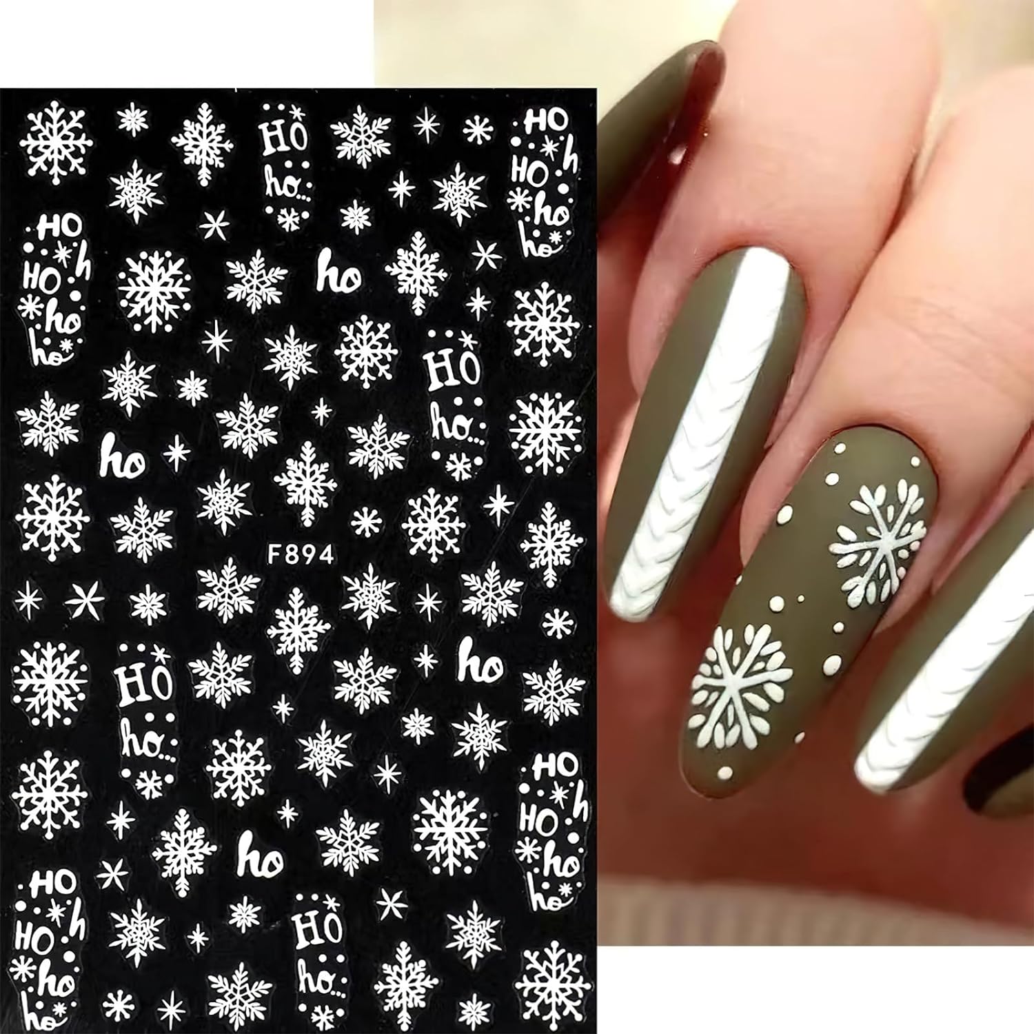 3D Snowflake Nail Art Decals W - Nail Art Xmas Stickers 리뷰 및 가격