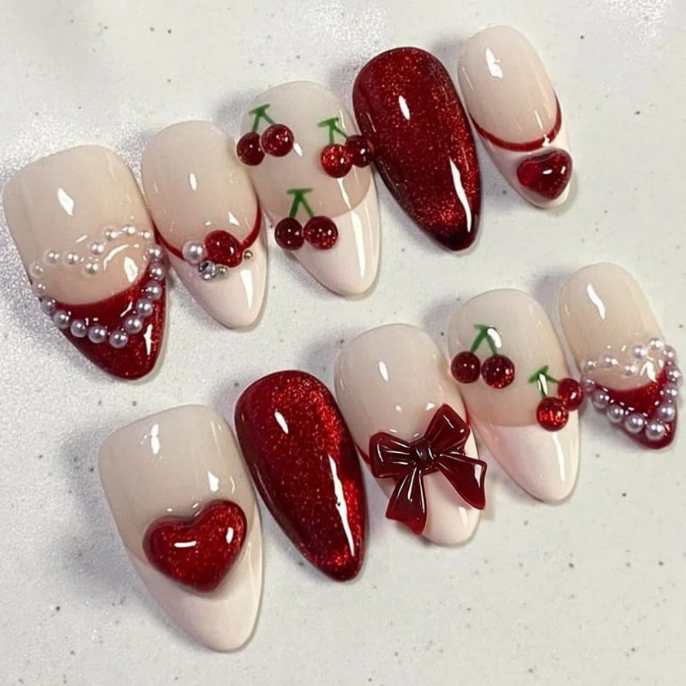 24Pcs Short Almond Fake Nails  - Nail Art Overlay 리뷰 및 가격